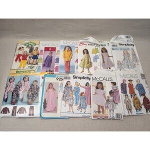 Kids Sewing Patterns Mixed Lot Of 12 Cabbage Patch Kids Deesses PJs Coats Mccall